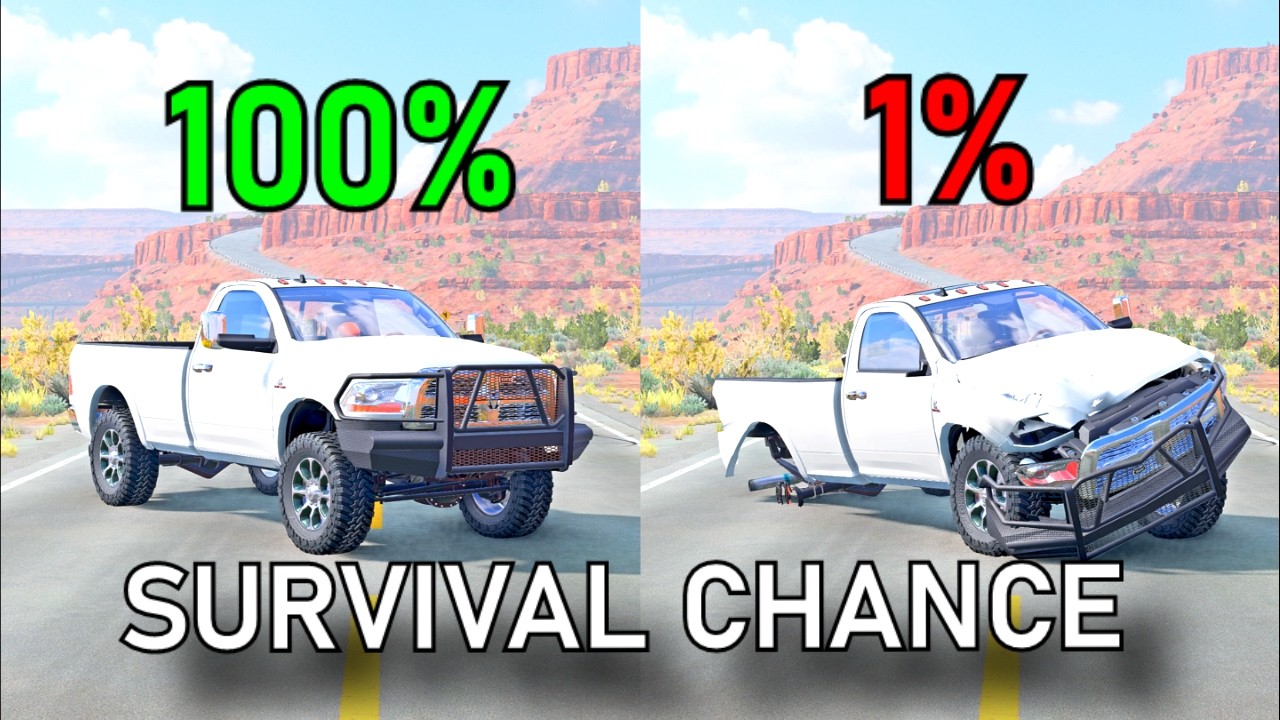 BeamNG.drive Survival Chance (Dummies) &mdash; Brutal High-Speed Crashes #4K №22