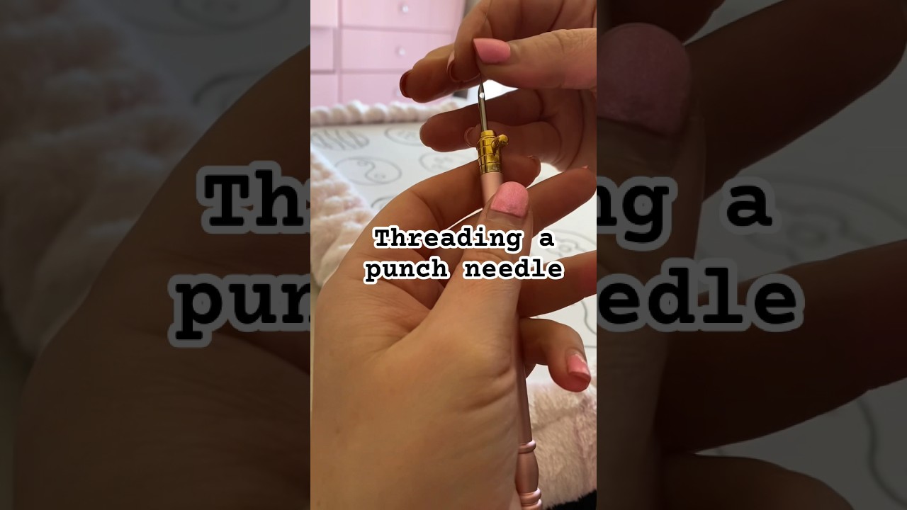 Threading a punch needle #punch #punchneedle #thread #punchneedling #punchneedlecoasters #punching