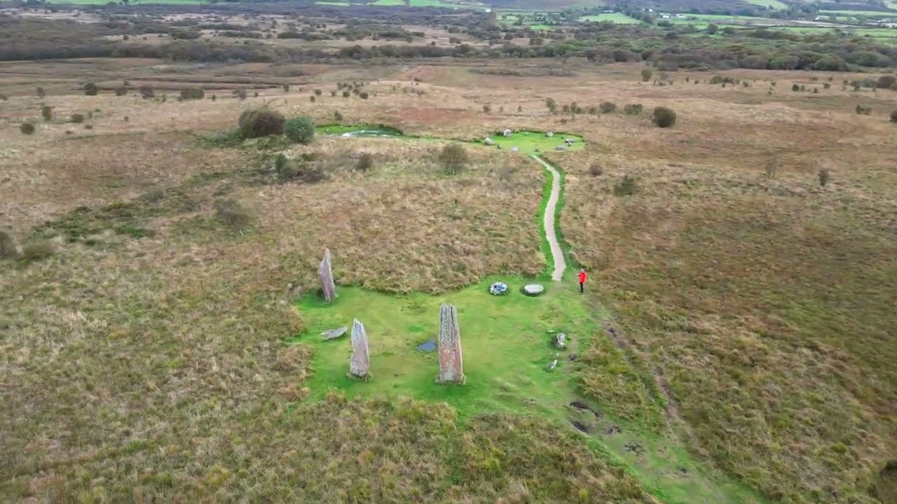 Machrie Moor Standing Stones arran 4k drone