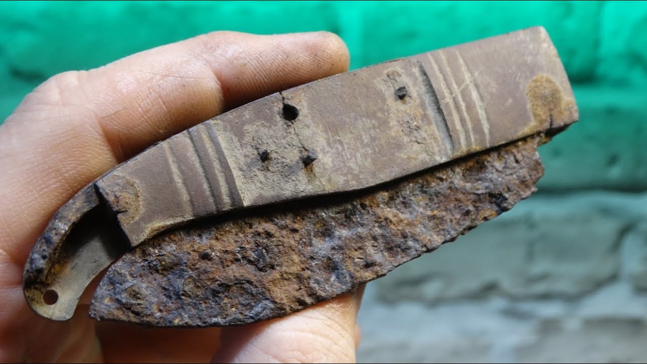 Restoration of an Old Rusty Pocket Knife.  Folding Knife 17 centuries  restorations. @TimeReseT.