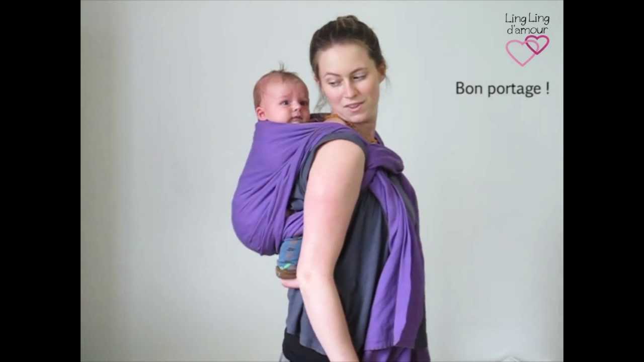 écharpe de portage : kangourou dos spécial petit bébé - asymétrique sac à dos sans nœud