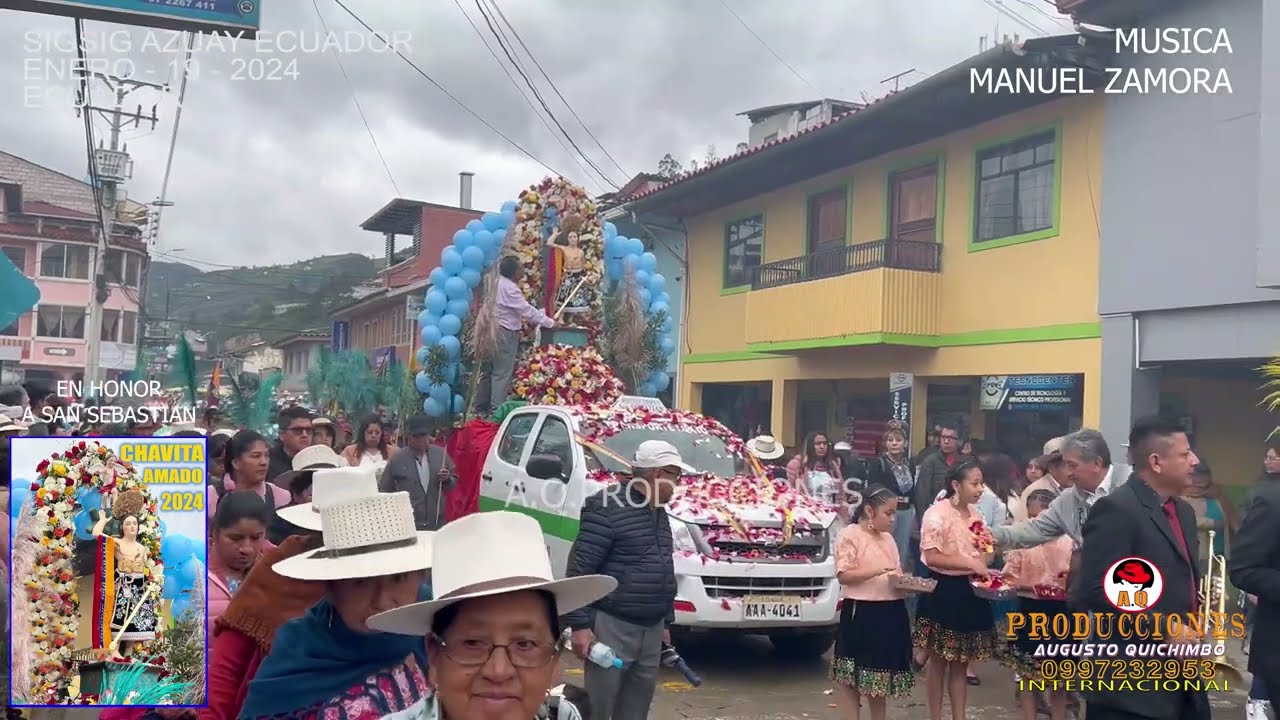 FIESTA EN HONOR A SAN SEBASTIAN  SIGSIG AZUAY ECUADOR. ENERO - 19 - 2024.   .A.Q.PRODUCCIONES:
