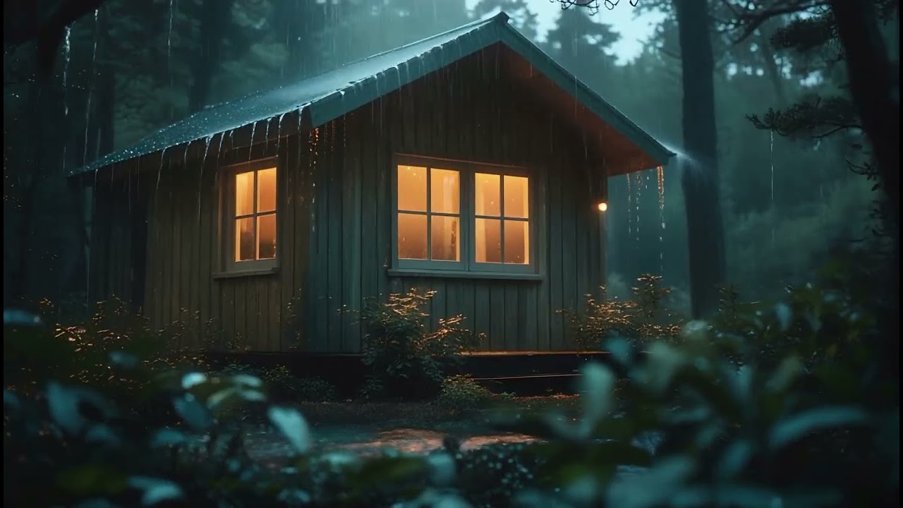 Cozy Forest Cabin Rain ASMR Rain & Birds Sounds for Deep Sleep