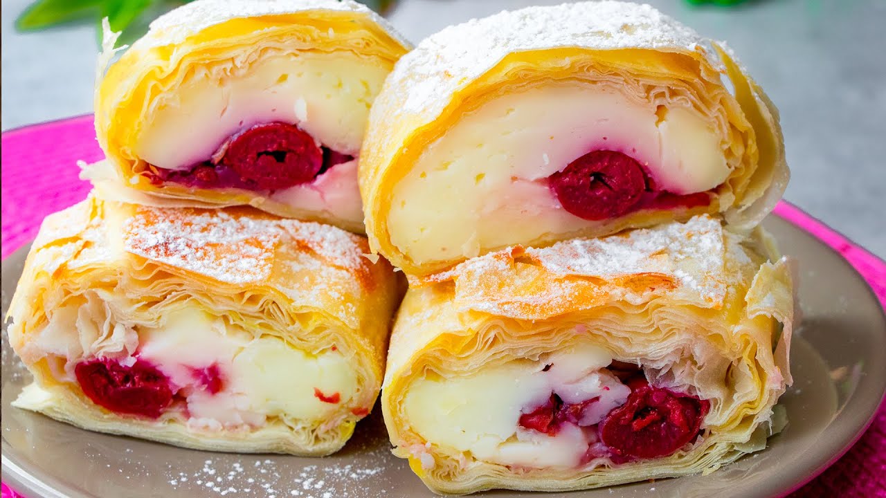 El relleno da el toque! Pastel con crema de vainilla y cerezas| Gustoso.tv
