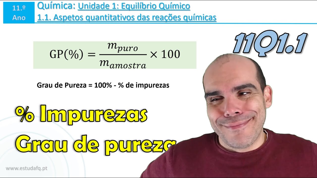 Como calcular o grau de pureza com concentração molar? | Exercícios | 11Q1.1.