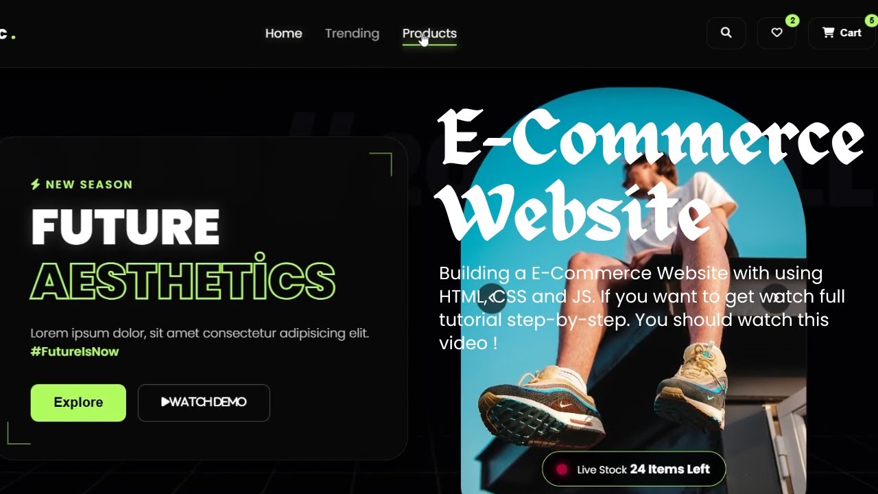 Build a Responsive E-Commerce Website with HTML, CSS & JavaScript