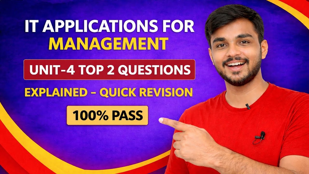OU MBA SEM-1 IT Applications | Unit-4 Top 2 Important Questions Explained @santhoshbachuwar2987