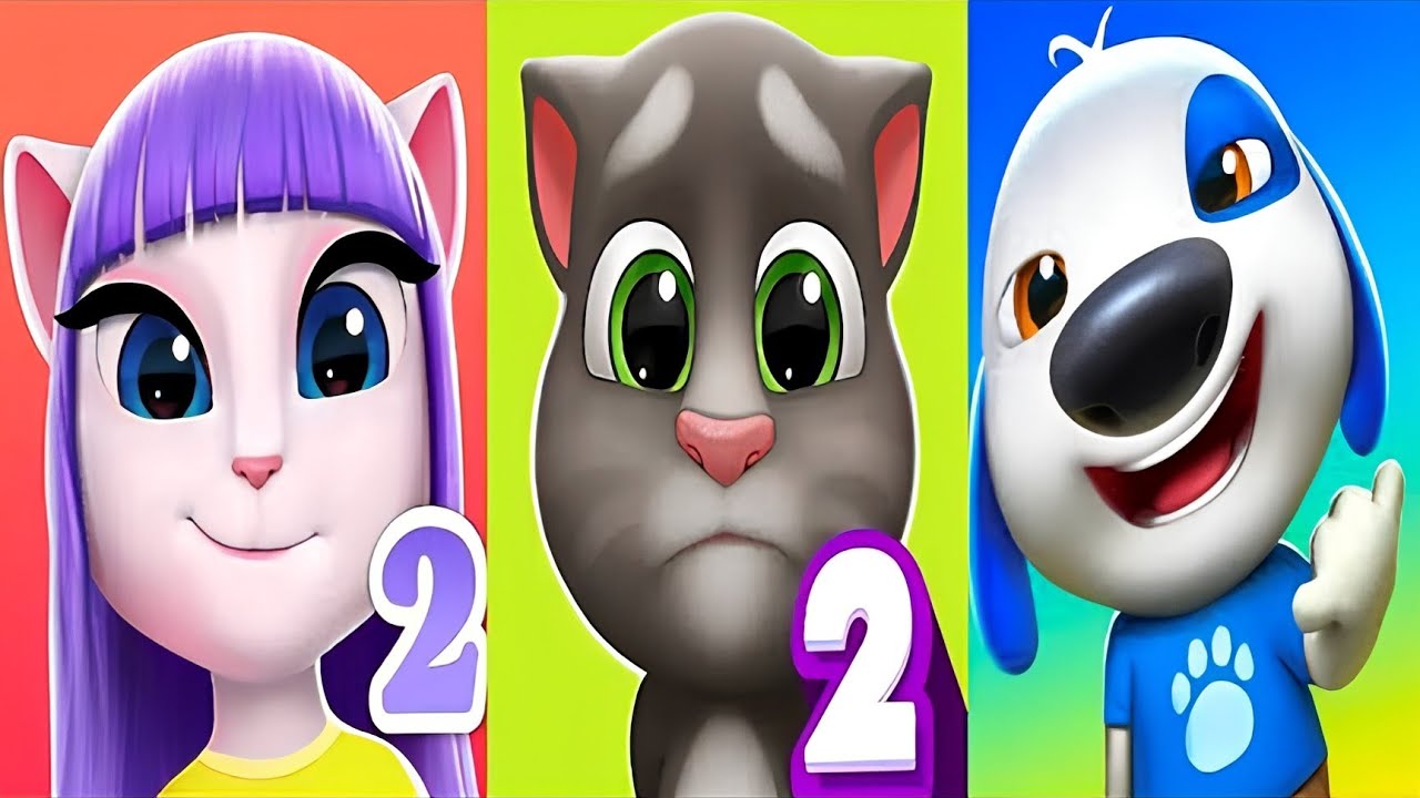 My Talking Angela 2 vs My Talking Tom 2 vs My Talking Hank islands Gameplay Android ios