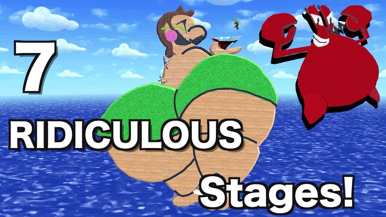 7 RIDICULOUS Stages in Smash Bros Ultimate!!! (Funny)