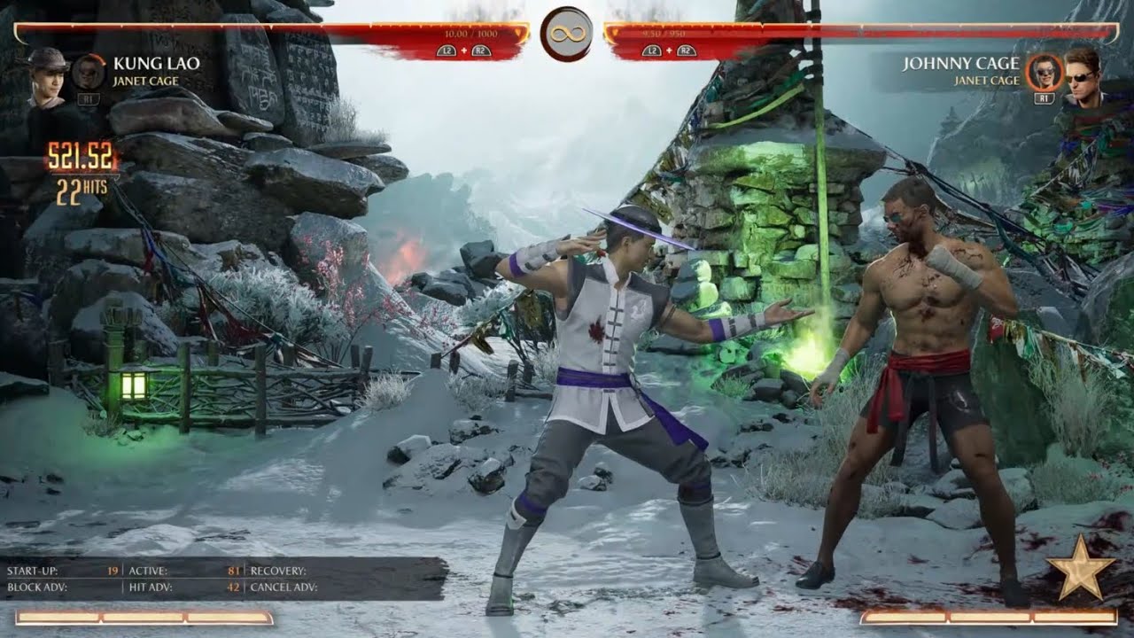 Kung Lao x Janet Cage Combos - Mortal Kombat 1