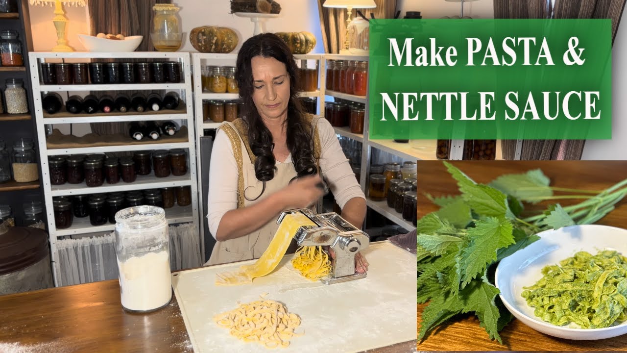 Wholesome Cottagecore Cooking: Handmade Pasta With Stinging Nettle Sauce
