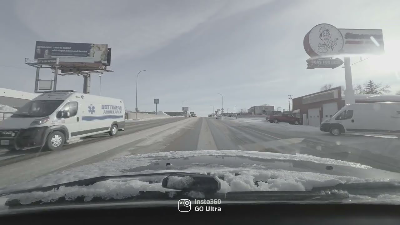 Driving around Minot, ND one day after  a winter storm!