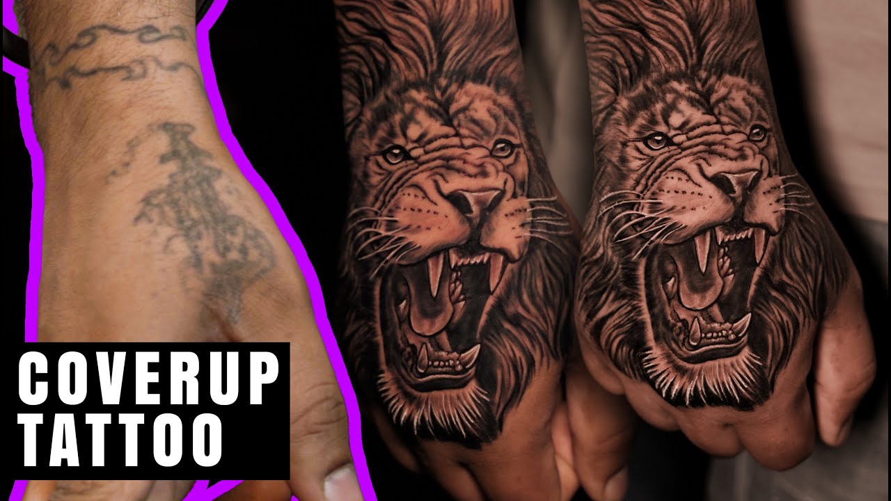 MY CLIENT WANTED TO COVERUP OLD TATTOO WITH A LION | @tattoosbyabishek