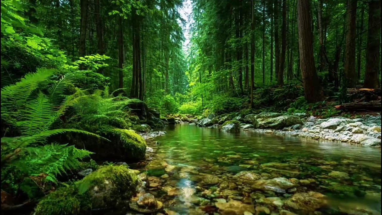 Soothing Forest Ambience | Gentle River Flowing Sounds | Peaceful Birds Chirping Ambience