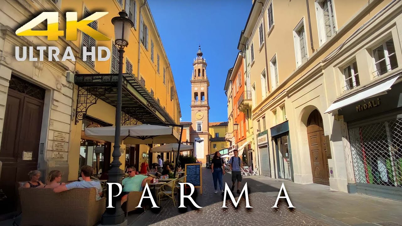 ❤️ 4K WALKING TOUR IN PARMA Italy | Afternoon Walking Tour in Downtown Oldtown City Center (60fps)
