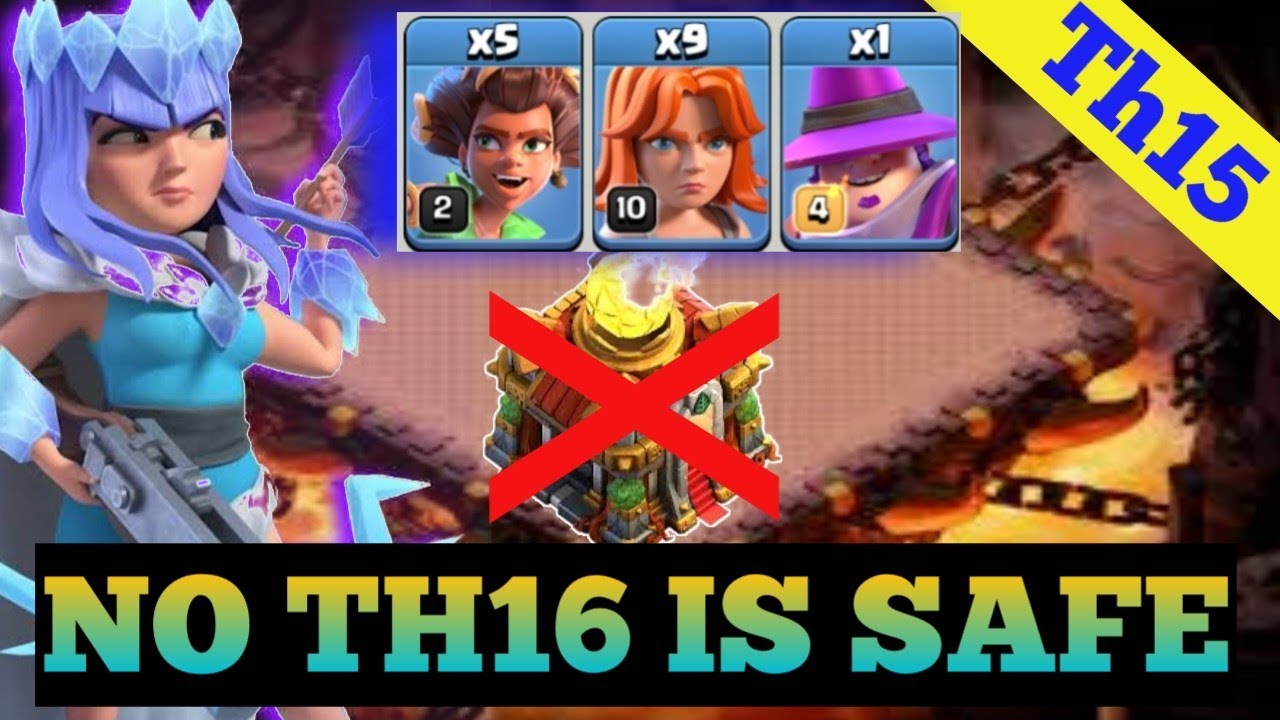 Best Th15 Vs Th16 Attacks | Th15 New Meta Strategy | Th15 Queen Charge Root Rider-Valkyrie Strategy