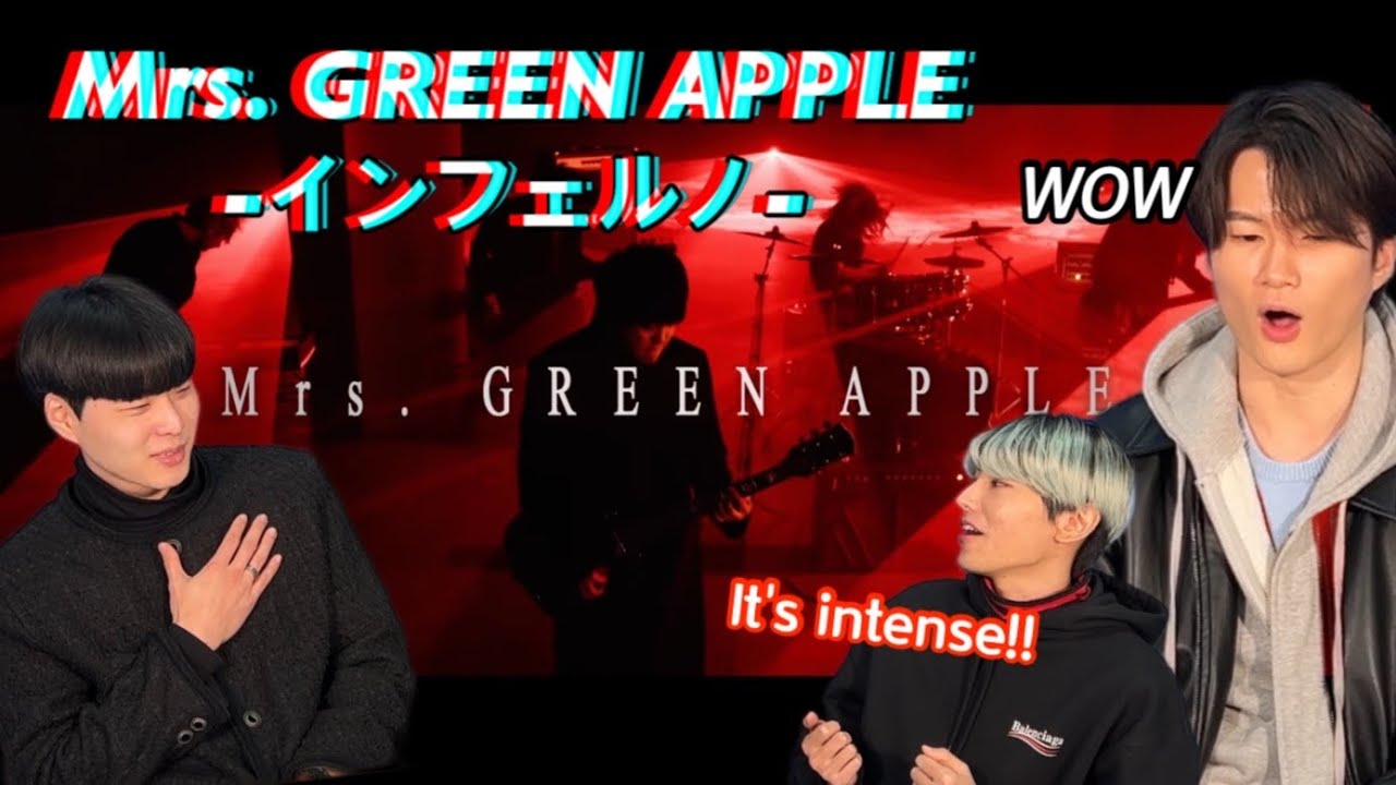 Mrs. GREEN APPLE-インフェルノ/日本のバンドが好きになるしかない!![韓国人リアクション]