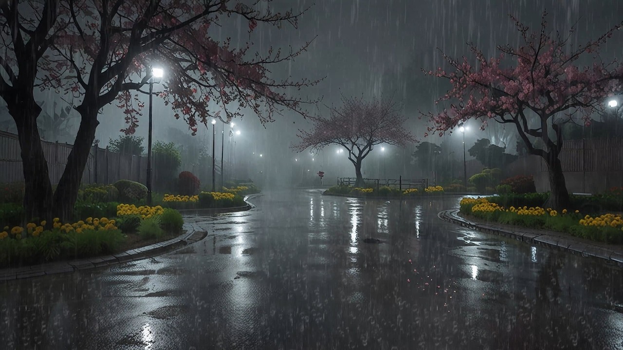 Gentle Rain Sounds with Soft Desert Night Ambience for Deep Relaxation and Mental Peace