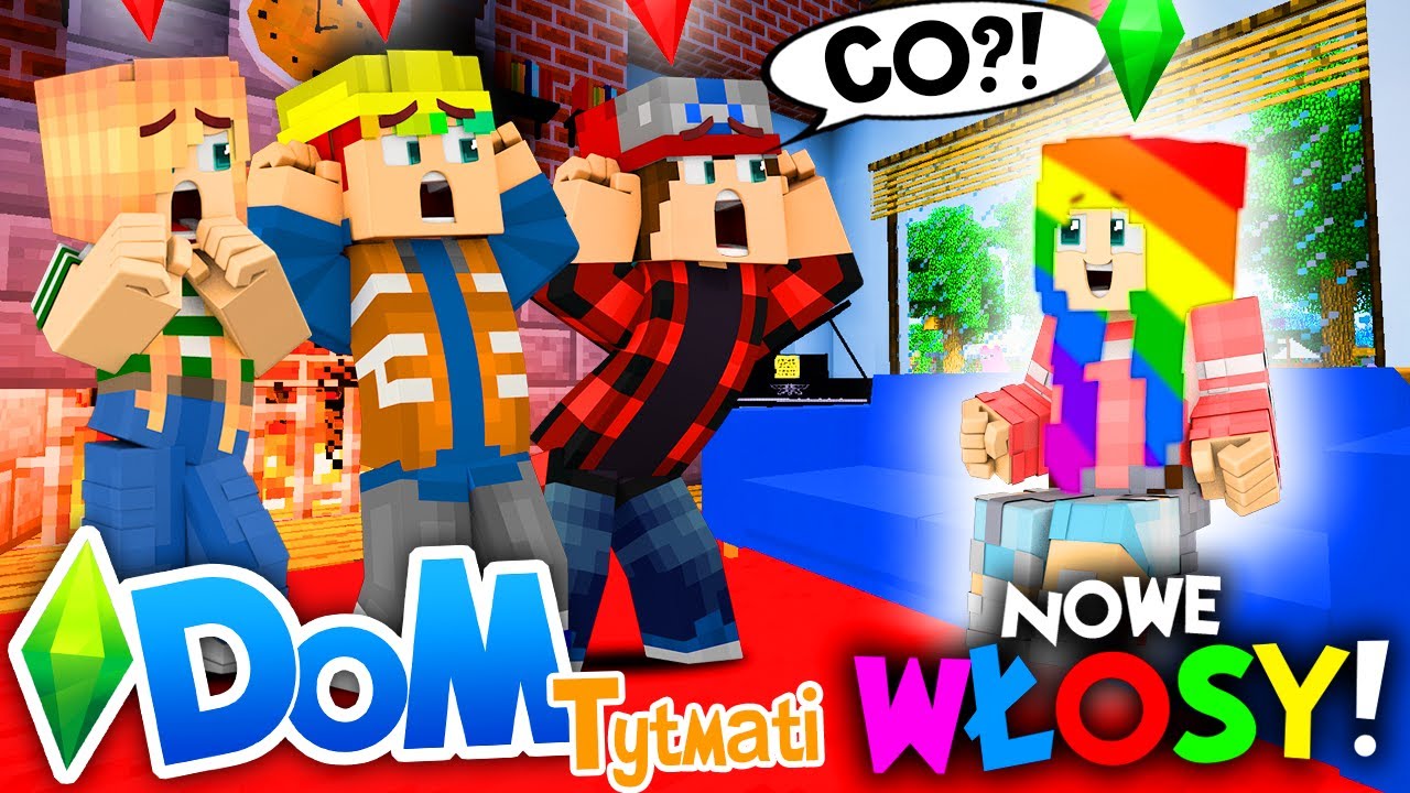 MINECRAFT DOM #1 - REAKCJA ekipy na NOWE WŁOSY Yolonei?! *@Luferek się wściekł!* | SIMSCRAFT