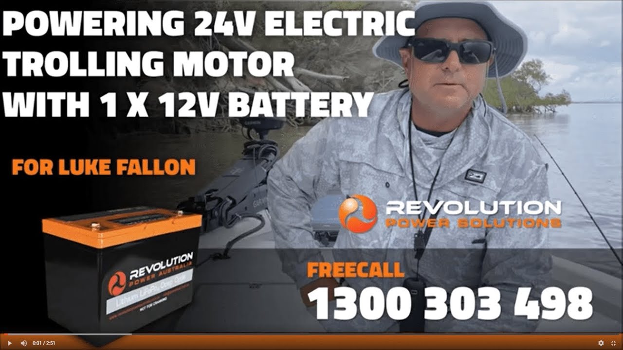 Revolution Power 24v Electric Trolling Motor with Revolution Power Lithium Battery