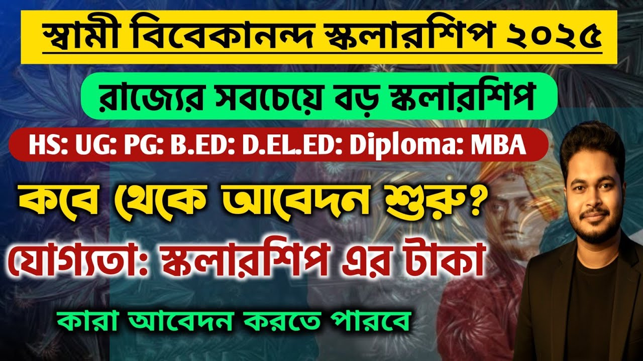 SVMCM Scholarship 2025: Swami Vivekananda Scholarship 2025: apply date: eligibility