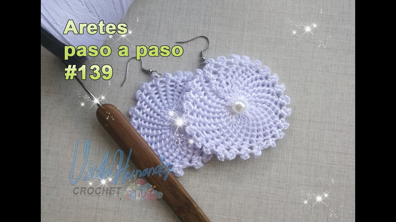 Hermosos Aretes en crochet # 139  / Earring English subtitles