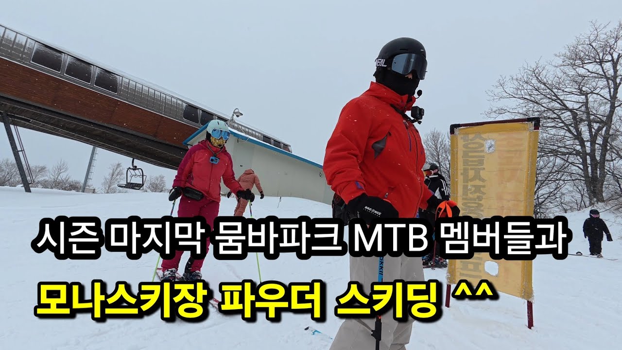 250303 용평 모나스키장 폭설로 인한 파우더 스키딩^^ 뭄바파크 멤버들과 ~