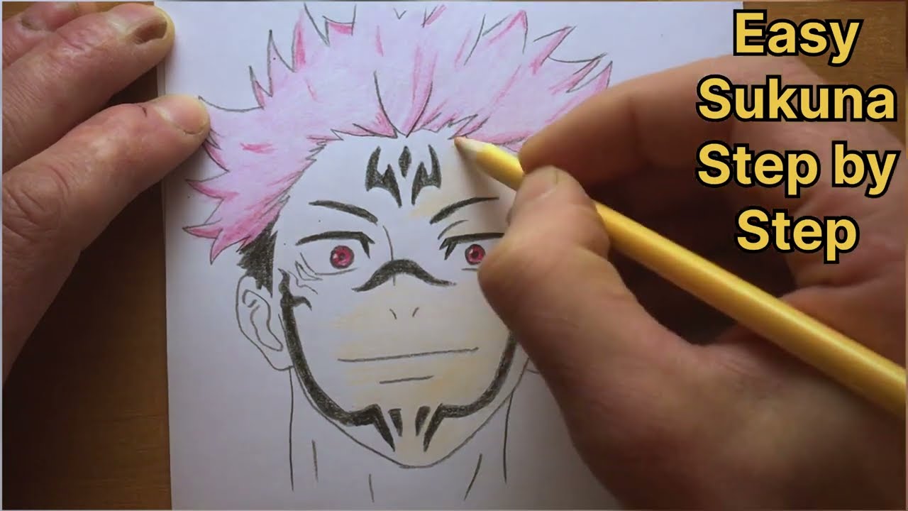 Easy drawing Sukuna / step by step / lesson for beginer
