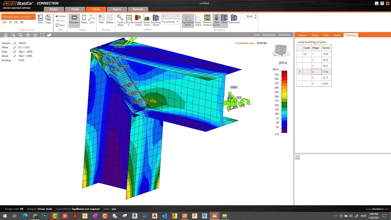 IDEA StatiCa 20.1 Rigid vs  Weld connection & Rigid with bolted connections