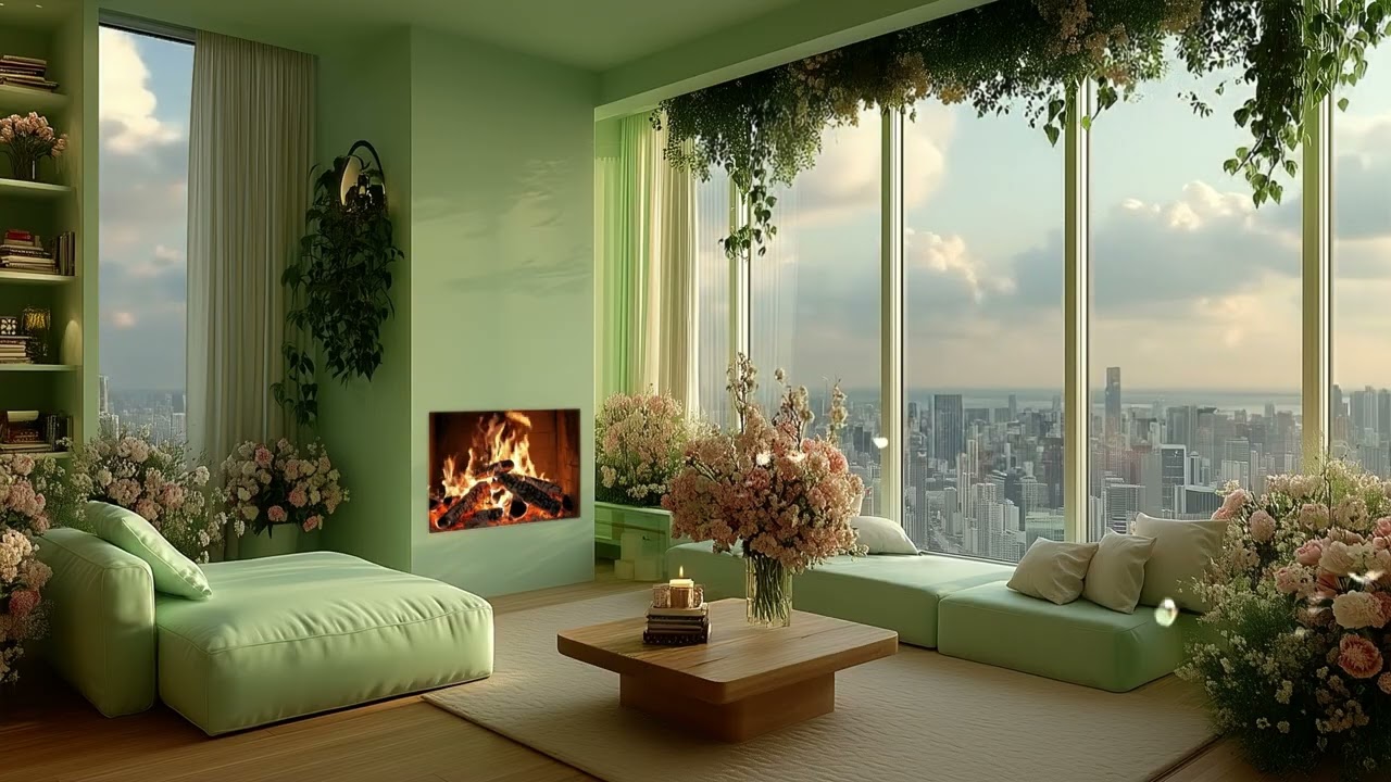 Cozy Firelight & Gentle Piano | A Relaxing Evening for Peace and Comfort