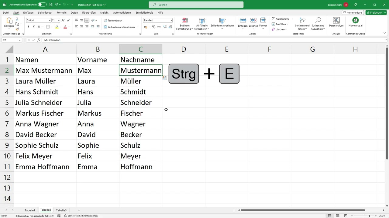 Excel Datenreihen automatisch ausfüllen [Blitzvorschau, benutzerdefinierte Listen bearbeiten]
