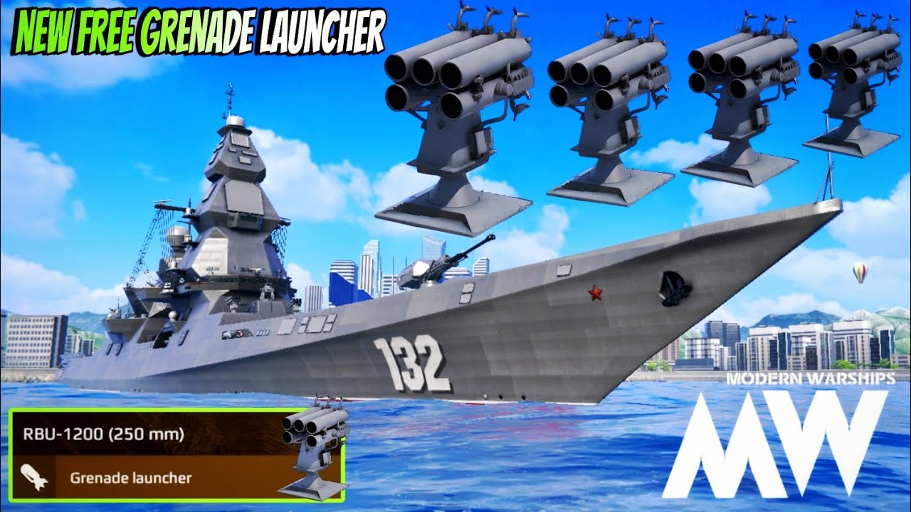 RBU-1200 (250mm) New Event Free Grenade Launcher 🔥 Review With RF Shkval Gameplay - Modern Warships 