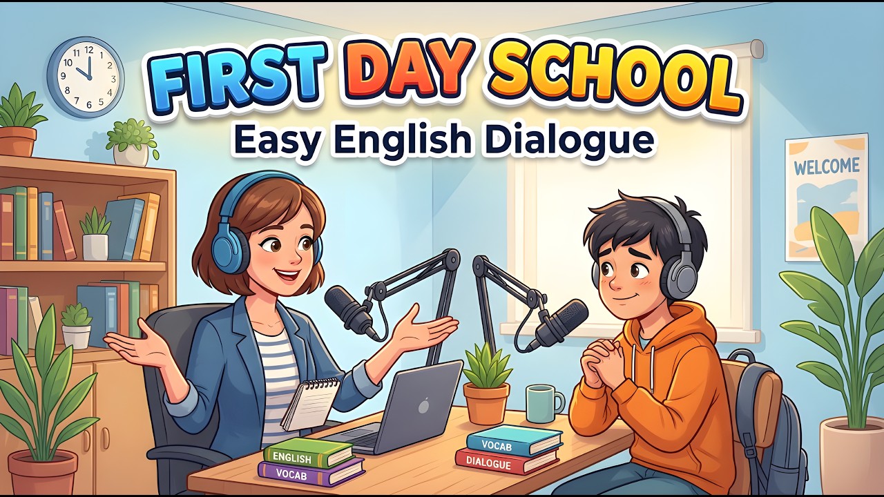 English Conversation Practice | First Day at School | Easy English Dialogue