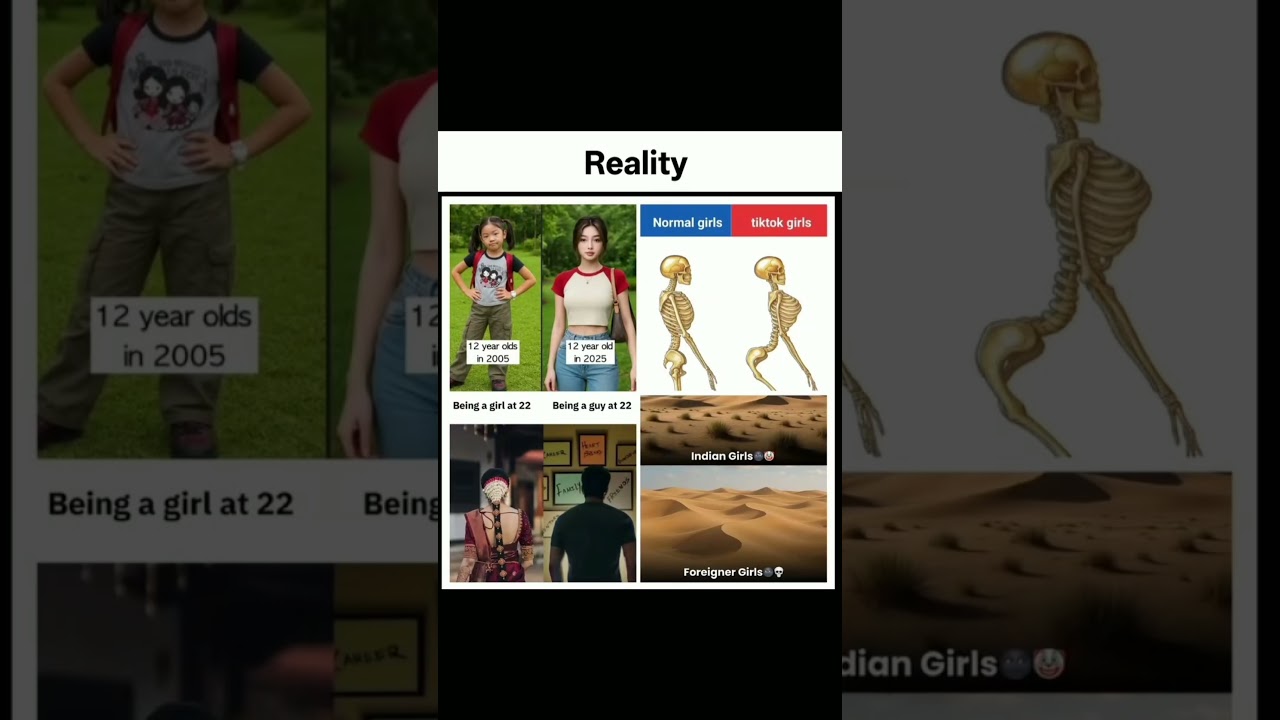 true reality 😶‍🌫️ normal VS tiktok girls 😂, 12 years old...💀, being a...❤️‍🔥, 4th i don't understand