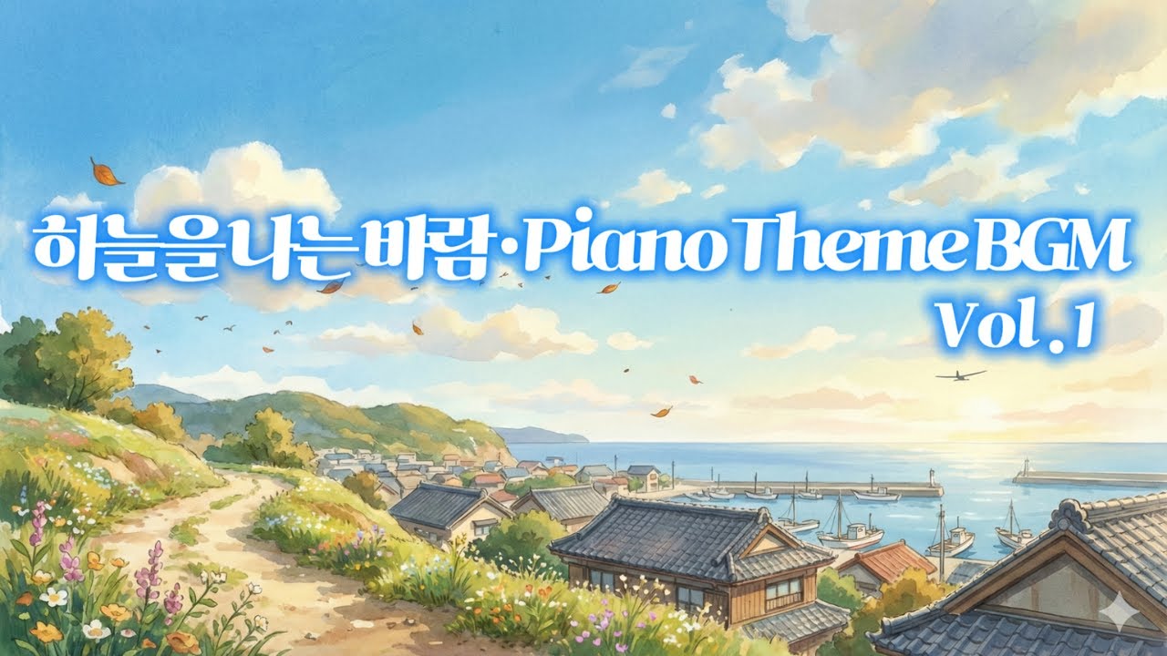 「하늘을 나는 바람」| Piano Theme BGM Vol.1 휴식/공부/작업/힐링용 | (1시간)