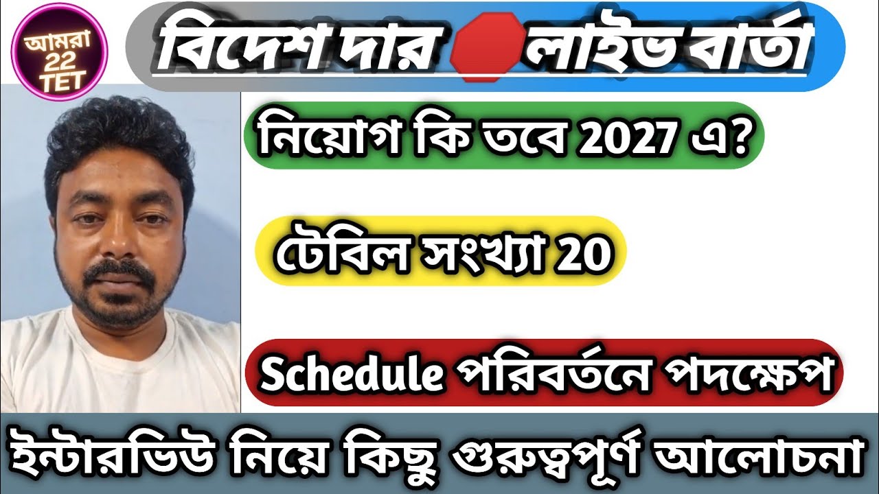 বিদেশ দার 🛑 লাইভ👉 প্রাইমারীর ইন্টারভিউ নিয়ে কিছু গুরুত্বপূর্ণ কথা #wbtetinterview 