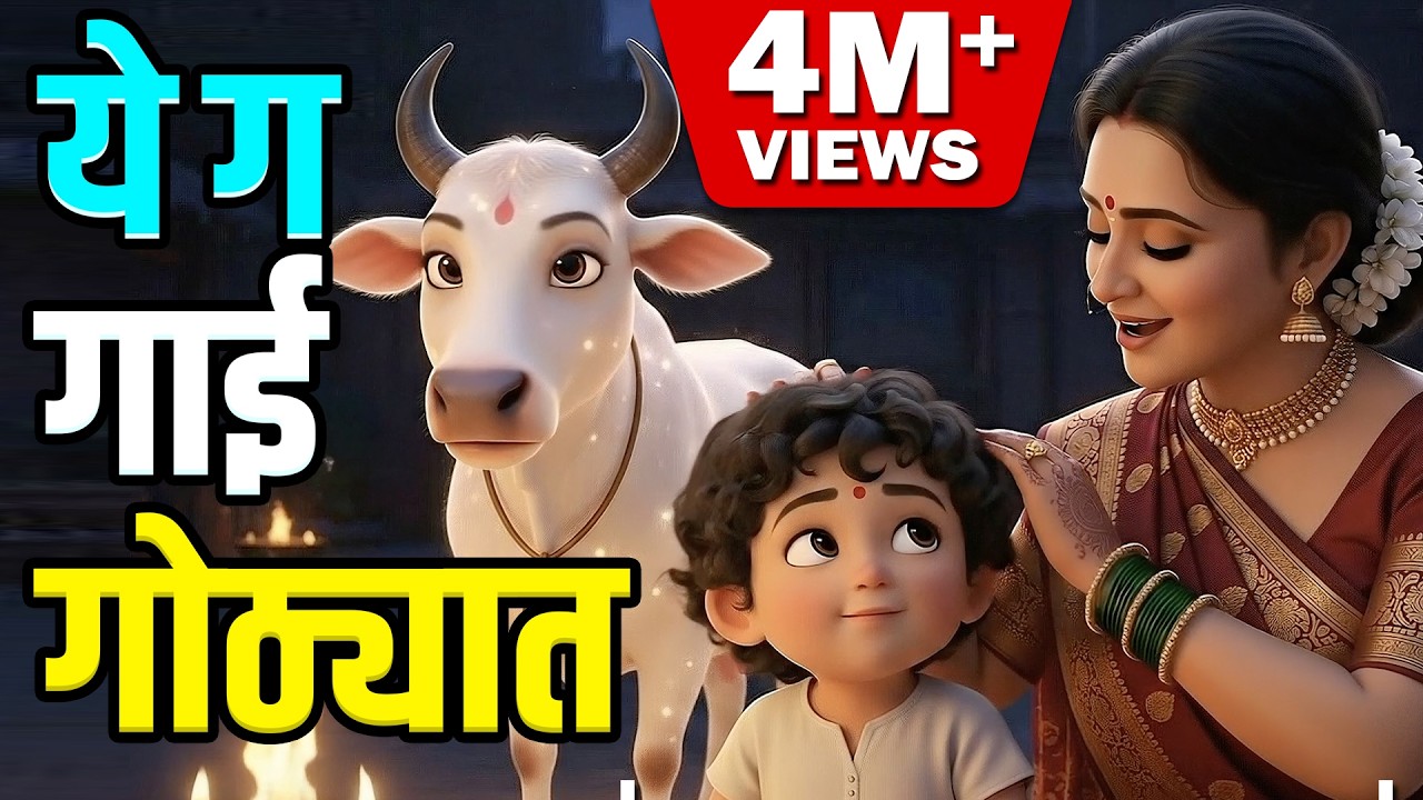 ये ग गाई गोठ्यात बाळाची वाटी मांजर चाटी | ye g gai gothyat | मराठी बालगीत - अंगाई गीत | Angayi geet