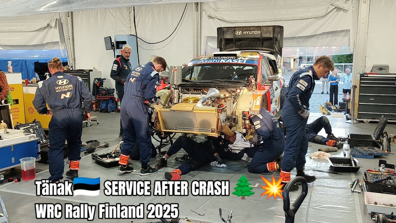 Tänak🇪🇪 SERVICE AFTER CRASH🌲💥 | WRC Rally Finland 2025🇫🇮