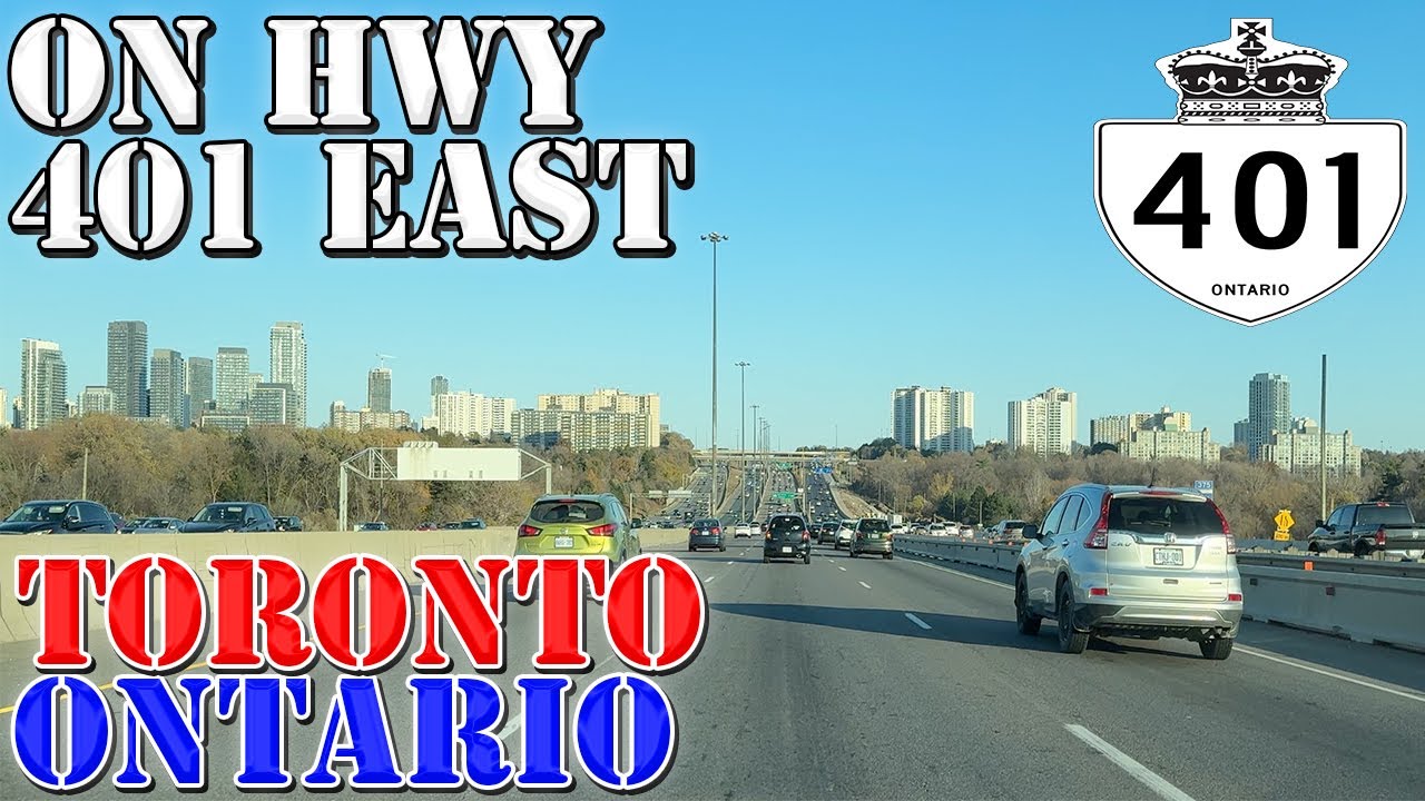 ON 401 East - BUSIEST Highway in North Armerica - Toronto - Ontario - Canada - 4K Highway Drive