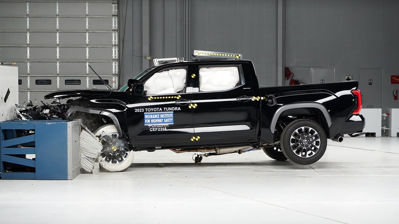 2023 Toyota Tundra crew cab updated moderate overlap IIHS crash test