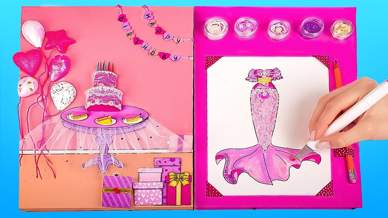 Casa de mu&ntilde;ecas de papel DIY || Sal&oacute;n de belleza de mu&ntilde;ecas de papel