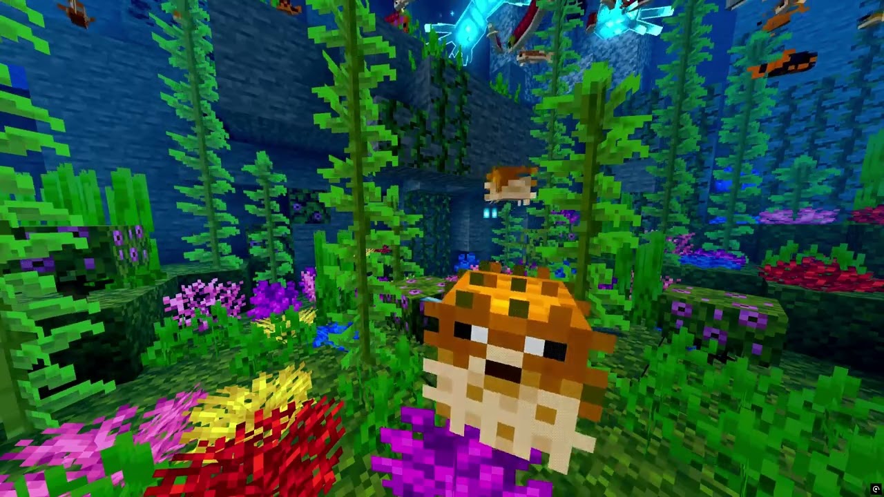 Minecraft Ocean Ambience  | Underwater Sounds, Sea Life & Calm Music
