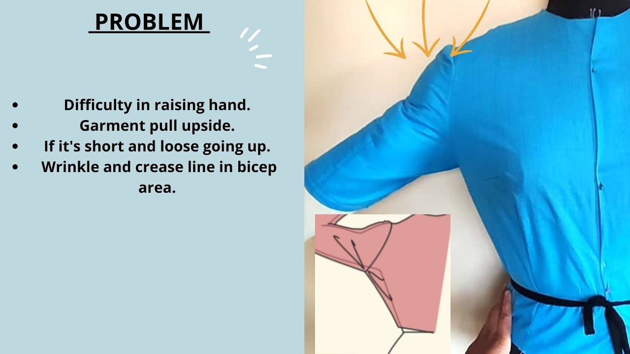 Better mobility elbow sleeve pattern |Solution of elbow sleeve problem | sleeve cap ease stitching