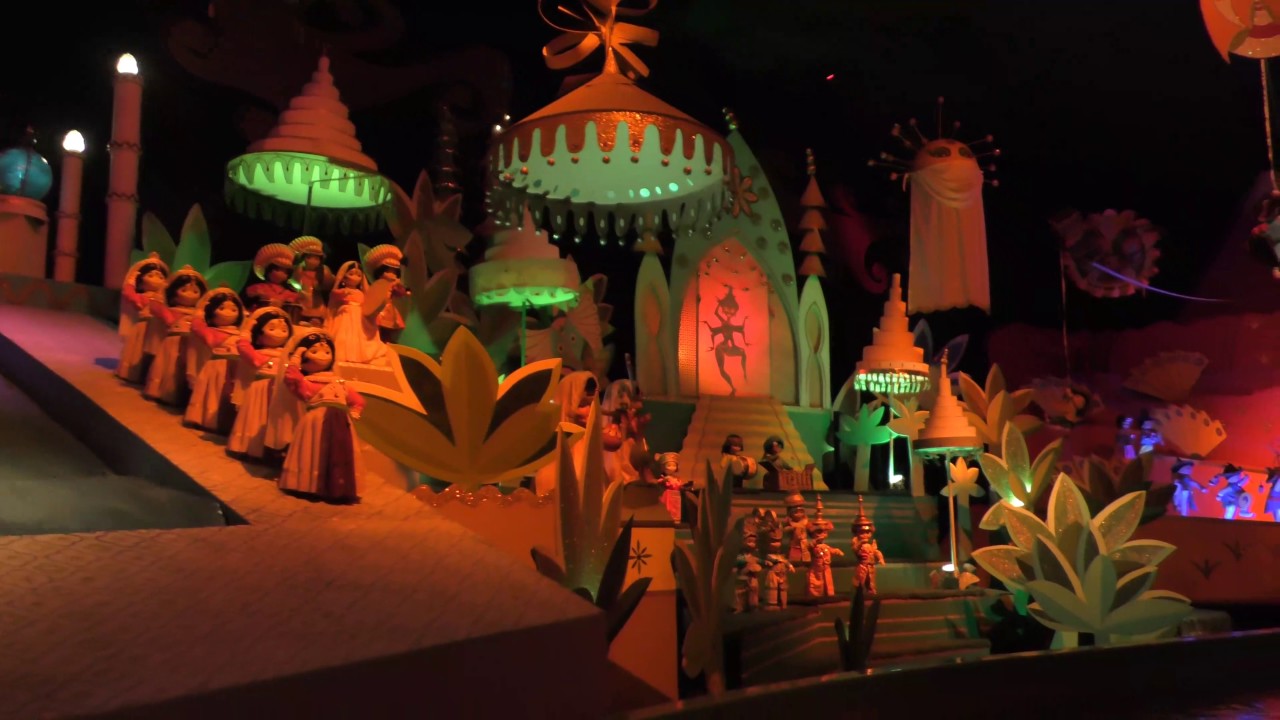 It's a Small World Boat Ride Attraction Onboard POV in Full Disneyland Theme Park Anaheim California