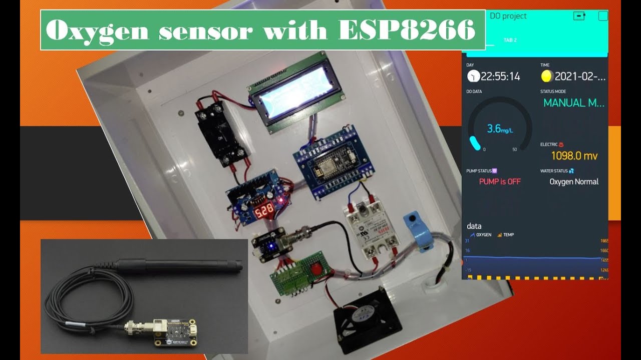 Oxygen sersor with ESP8266 (เครื่องวัด ออกซิเจนในน้ำ)