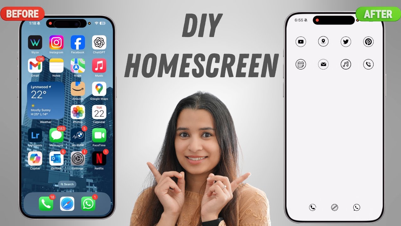 Make Your iPhone Look Aesthetic! Minimal & Sleek Homescreen Customization (Step-by-Step DIY)