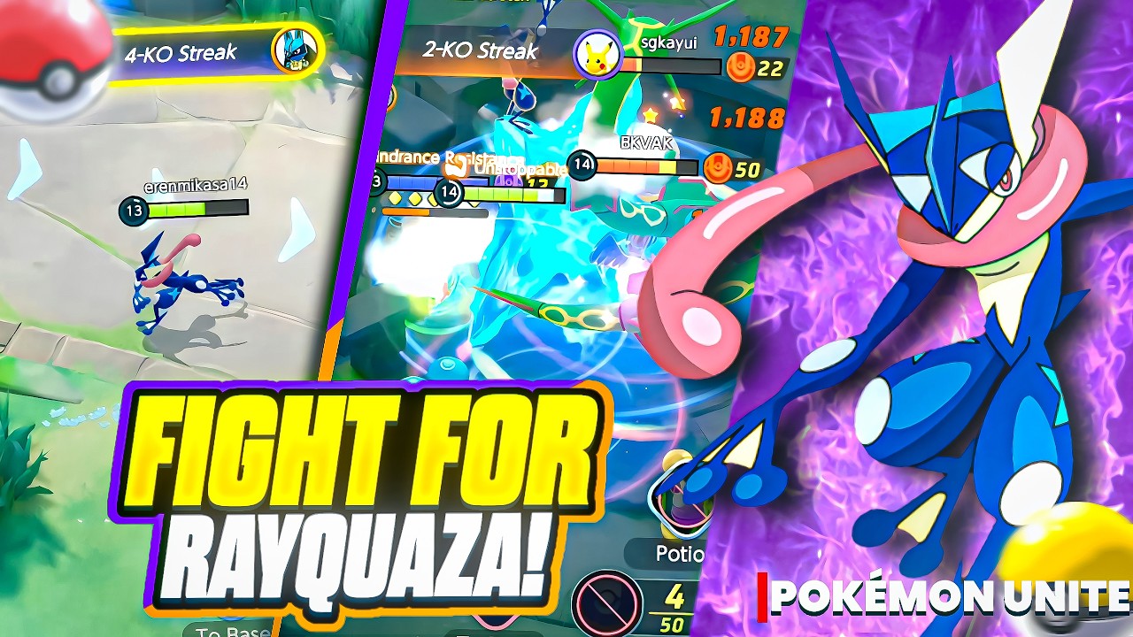 Rayquaza Par Domination! POKEMON UNITE Gameplay Greninja