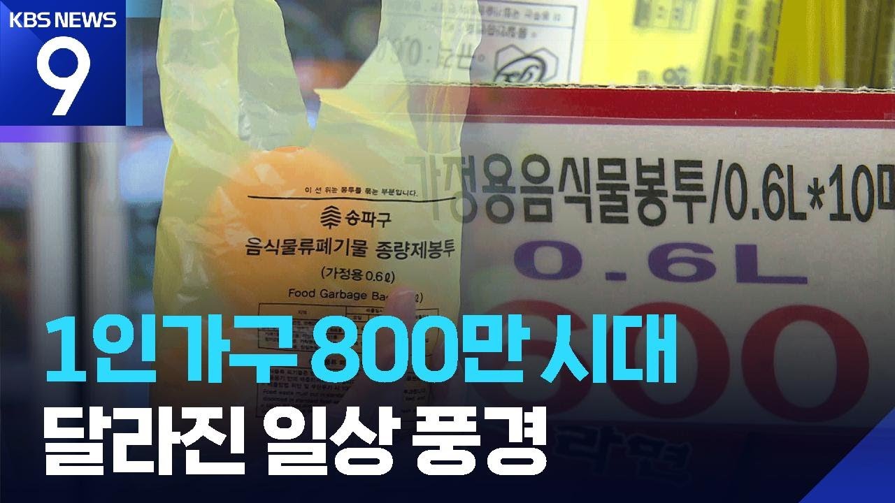 쓰레기 봉투도 0.6리터&hellip;1인가구가 바꾼 일상 [9시 뉴스] / KBS  2025.12.09.