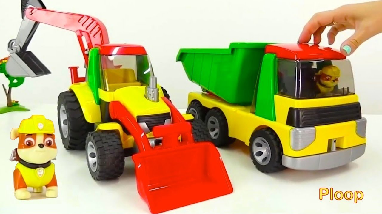 Construction Trucks for Children Unboxing Paw Patrol BRUDER Toy Tractors & Toy Truck Videos for kids