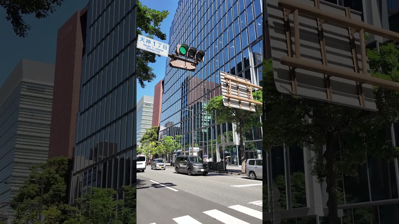 都会的な福岡市天神の街並み